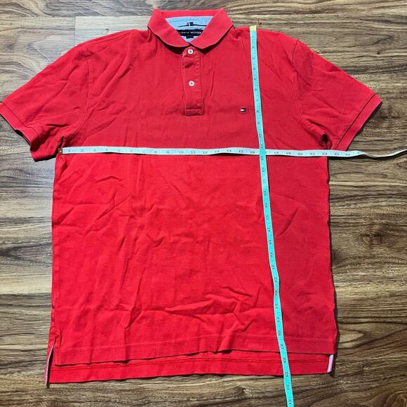 Tommy Hilfiger Polo Classic Fit Men's Short Sleeve Shirt Red Size Large - Picture 2 of 6